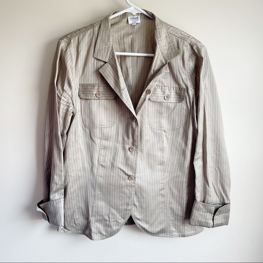 Armani Collezioni Silk Blend Button Light Blazer